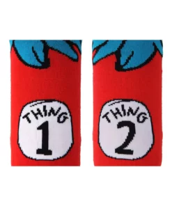 Elope Thing 1 & 2 Costume Socks For Adults -Wonderful Halloween Costumes Shop thing 1 2 costume adult socks alt 1