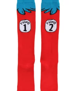 Elope Thing 1 & 2 Costume Socks For Adults -Wonderful Halloween Costumes Shop thing 1 2 costume adult socks alt 3