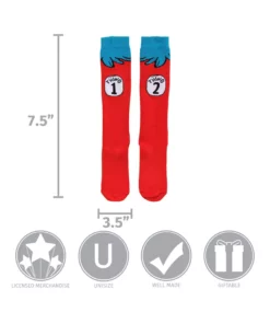 Elope Thing 1 & 2 Costume Socks For Adults -Wonderful Halloween Costumes Shop thing 1 2 costume adult socks alt 4