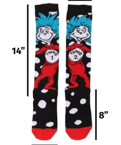Elope Thing 1 & Thing 2 Knee High Costume Socks -Wonderful Halloween Costumes Shop thing 1 thing 2 knee high costume socks alt 2