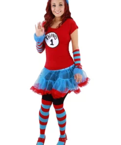 Elope Thing 1 & Thing 2 Striped Knee High Socks 7 Elope Thing 1 & Thing 2 Striped Knee High Socks -Wonderful Halloween Costumes Shop thing 1 thing 2 striped knee highs alt 1