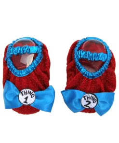 Elope Cat In The Hat: Thing 1&2 Costume Shoe Covers Kids -Wonderful Halloween Costumes Shop thing 12 costume shoe covers kids 3 6 alt 2