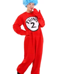 Elope Deluxe Cat In The Hat Thing 1 And 2 Adult Costume -Wonderful Halloween Costumes Shop thing one and two costume alt 10