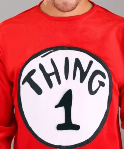 Elope Deluxe Cat In The Hat Thing 1 And 2 Adult Costume -Wonderful Halloween Costumes Shop thing one and two costume alt 6