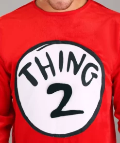 Elope Deluxe Cat In The Hat Thing 1 And 2 Adult Costume -Wonderful Halloween Costumes Shop thing one and two costume alt 7