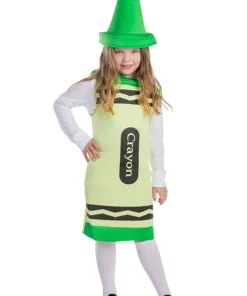 Dress Up America Toddlers Green Crayon Costume