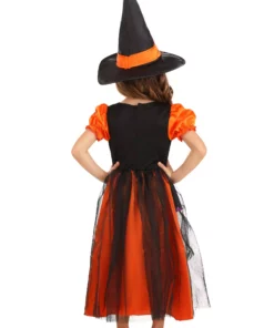 LF Products Pte. Ltd. Orange Light-Up Witch Costume For Toddlers -Wonderful Halloween Costumes Shop toddler orange light up witch costume alt 3