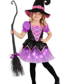 LF Products Pte. Ltd. Girl's Pink Light-Up Witch Costume For Toddlers