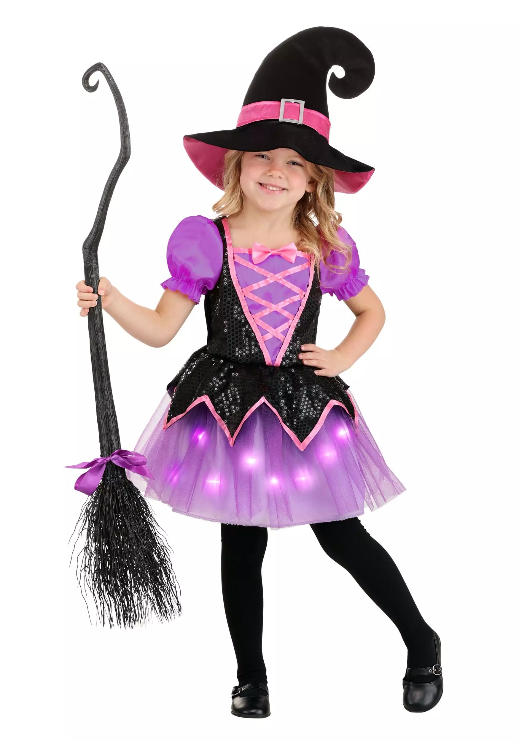 LF Products Pte. Ltd. Girl's Pink Light-Up Witch Costume For Toddlers 3 LF Products Pte. Ltd. Girl's Pink Light-Up Witch Costume For Toddlers