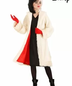 Fun Costumes Cruella De Vil Coat Costume For Teens From Disney's 101 Dalmatians -Wonderful Halloween Costumes Shop tween cruella de vil costume alt 4