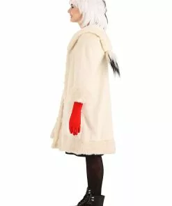 Fun Costumes Cruella De Vil Coat Costume For Teens From Disney's 101 Dalmatians -Wonderful Halloween Costumes Shop tween cruella de vil costume alt 8