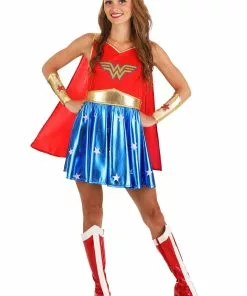 Jerry Leigh Caped Wonder Woman Costume For Adults -Wonderful Halloween Costumes Shop womens caped wonder woman costume alt 2