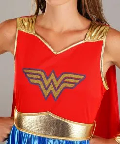 Jerry Leigh Caped Wonder Woman Costume For Adults -Wonderful Halloween Costumes Shop womens caped wonder woman costume alt 7