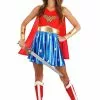 Jerry Leigh Caped Wonder Woman Costume For Adults -Wonderful Halloween Costumes Shop womens caped wonder woman costume main1