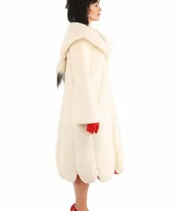 Fun Costumes Cruella De Vil Coat Costume For Women From Disney's 101 Dalmatians -Wonderful Halloween Costumes Shop womens deluxe cruella de vil costume alt 11