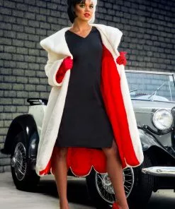 Fun Costumes Cruella De Vil Coat Costume For Women From Disney's 101 Dalmatians -Wonderful Halloween Costumes Shop womens deluxe cruella de vil costume alt 2