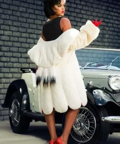 Fun Costumes Cruella De Vil Coat Costume For Women From Disney's 101 Dalmatians -Wonderful Halloween Costumes Shop womens deluxe cruella de vil costume alt 3