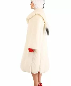 Fun Costumes Cruella De Vil Coat Costume For Women From Disney's 101 Dalmatians -Wonderful Halloween Costumes Shop womens deluxe cruella de vil costume alt 9