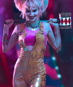 Jerry Leigh Harley Quinn Women's Gold Overalls Costume -Wonderful Halloween Costumes Shop womens harley quinn gold overalls costume alt 10