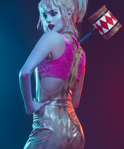 Jerry Leigh Harley Quinn Women's Gold Overalls Costume -Wonderful Halloween Costumes Shop womens harley quinn gold overalls costume alt 12