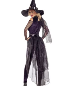 Party King Midnight Violet Women's Witch Costume -Wonderful Halloween Costumes Shop womens midnight violet witch costume alt 1