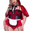 LEG AVENUE Plus Size Naughty Miss Red Costume For Women -Wonderful Halloween Costumes Shop womens plus naughty miss red costume