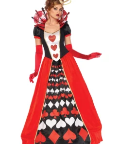LEG AVENUE Womens Plus Size Deluxe Queen Of Hearts Costume