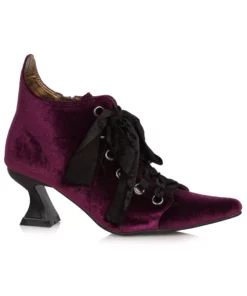 Ellie Purple Velvet Witch Booties For Women