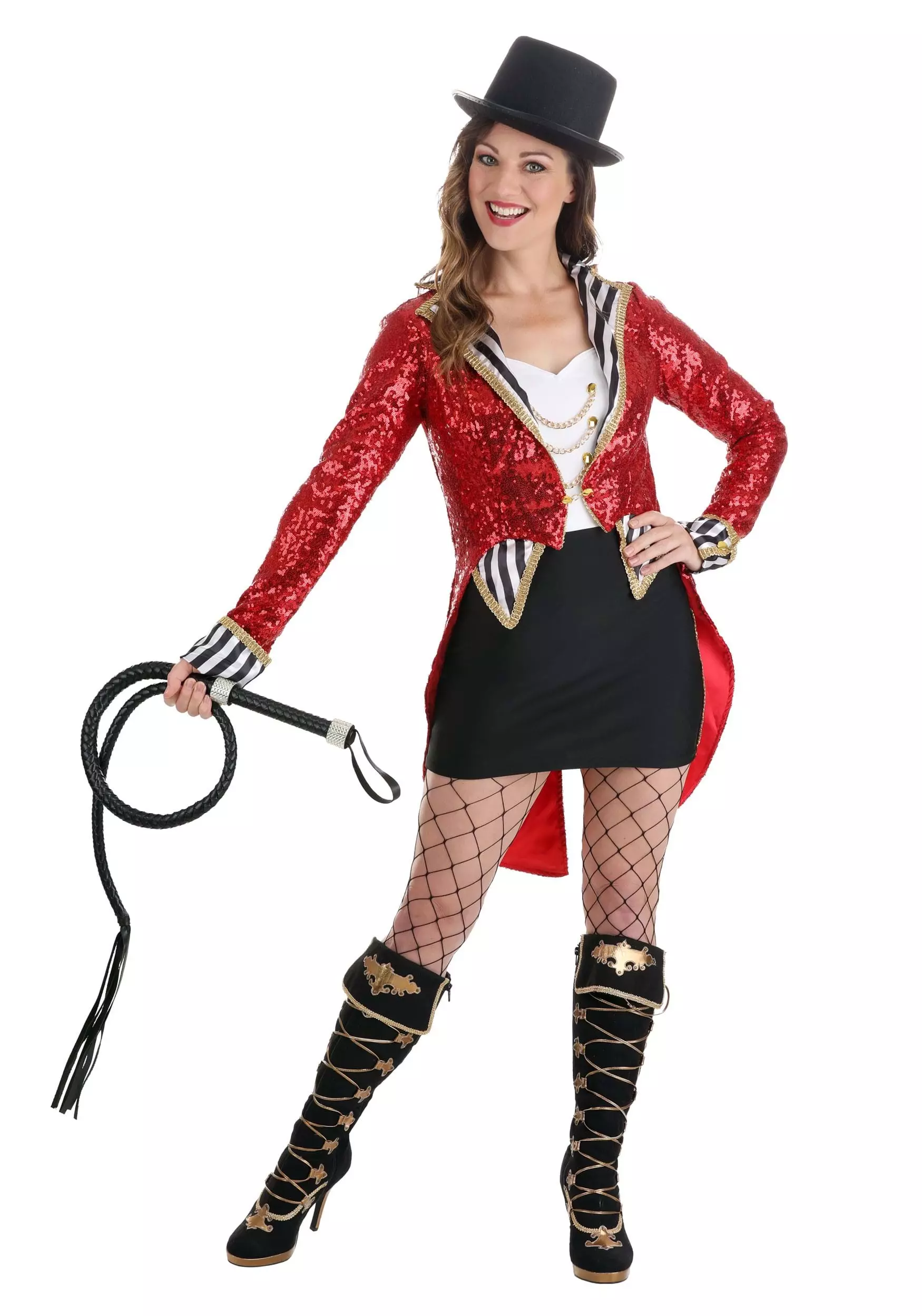 Armada Sexy Sequin Ringmaster Costume For Women 5 Armada Sexy Sequin Ringmaster Costume For Women - Image 3