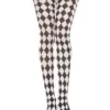 MUSIC LEGS White Diamond Jester Tights For Women -Wonderful Halloween Costumes Shop womens white diamond jester tights