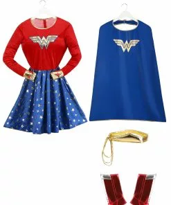 Jerry Leigh Wonder Woman Long-Sleeved Dress For Adults -Wonderful Halloween Costumes Shop wonder woman adult long sleeve dress alt 9