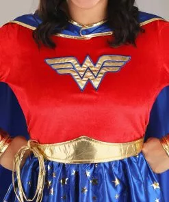 Jerry Leigh Plus Size Wonder Woman Long Sleeve Dress -Wonderful Halloween Costumes Shop wonder woman plus size adult long sleeve dress cos alt 3