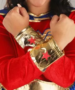 Jerry Leigh Plus Size Wonder Woman Long Sleeve Dress -Wonderful Halloween Costumes Shop wonder woman plus size adult long sleeve dress cos alt 4