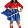 Jerry Leigh Plus Size Wonder Woman Long Sleeve Dress -Wonderful Halloween Costumes Shop wonder woman plus size long sleeved dress upd